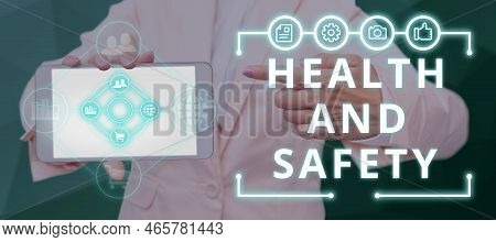 Conceptual Caption Health And Safety. Internet Concept Taking The Appropriate Steps To Protect Yours