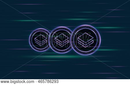 Stratis-strax Virtual Currency Images. 3d Illustration. Coin Logo.