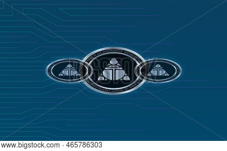 Images Of Alien Worlds-tlm Virtual Currency. Digital Coins. 3d Illustrations.