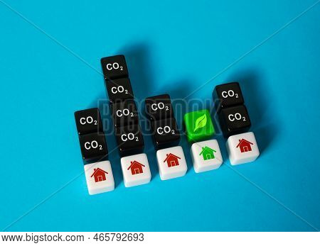 Autonomous Home With Zero Co2 Emissions. The House Absorbs More Greenhouse Gases Than It Produces. E