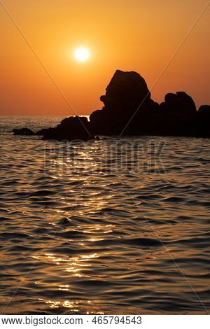 Tropical Colourful Sunrise Landscape. Nature Landscape. Tropical Island Coast. Beautiful View Of Ora