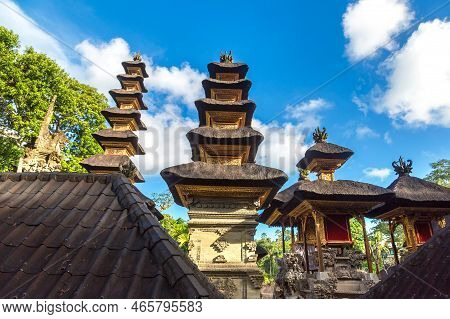 Pura Gunung Lebah Temple In Bali, Indonesia In A Sunny Day