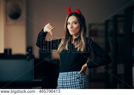 Evil Boss From Hell Feeling Disappointed At Annual Evaluation