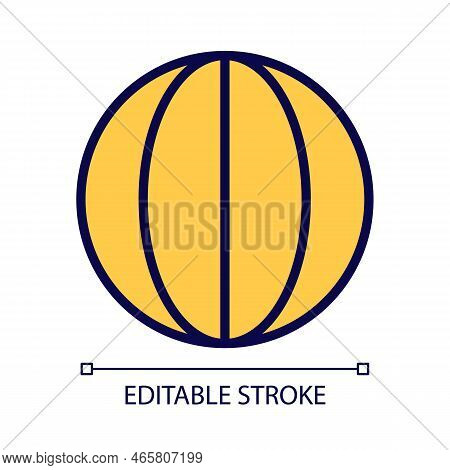 Longitude Pixel Perfect Rgb Color Icon. Spherical Globe. World Map. Planet Meridian. Earth Surface. 