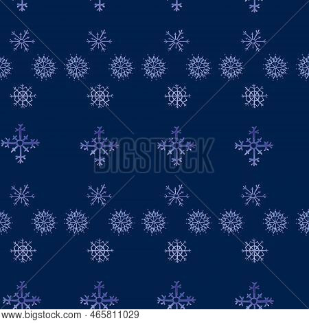 Snowflake Patterns. Watercolor Illustration. Hand Drawn Pattern.
