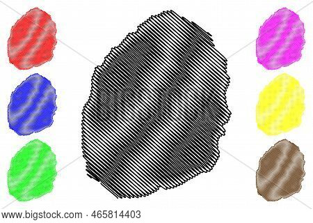 Karkar Island (papua New Guinea, Pacific Ocean, Bismarck Archipelago) Map Vector Illustration, Scrib