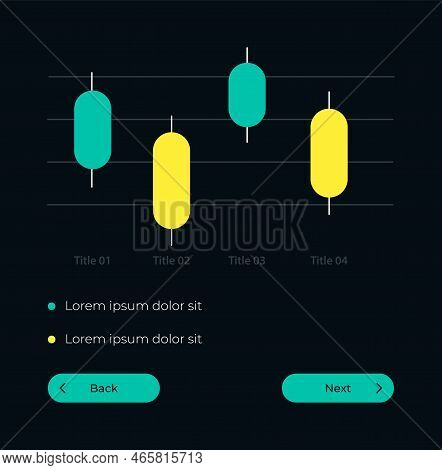 Candlestick Diagram Ui Element Template. Editable Isolated Vector Dashboard Component. Flat User Int