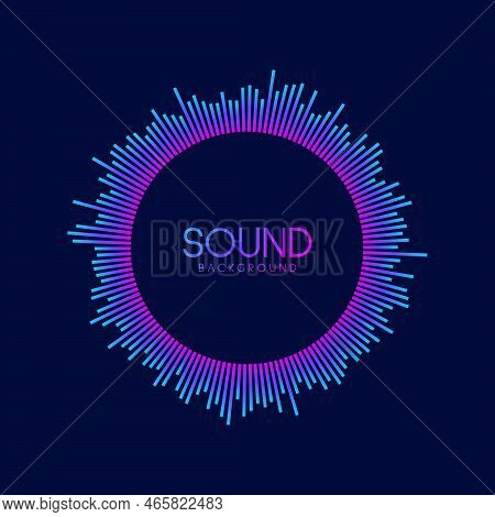 Circle Sound Wave Visualisation. Music Player Equalizer. Radial Audio Signal Or Vibration Element. V
