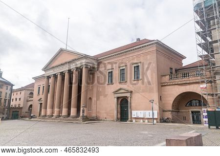Copenhagen, Denmark - July 26, 2022: Copenhagen Court House (domhuset I Kobenhavn). District Court O