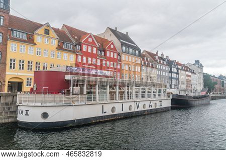 Copenhagen, Denmark - July 26, 2022: Liva Ii Ship In Nyhavn At Cloudy Day.