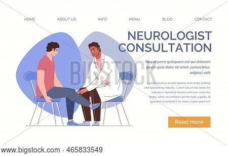 Healthcare Concept. Friendly Doctor Checks Patient Health. On Consultation With Neurologist. Planned