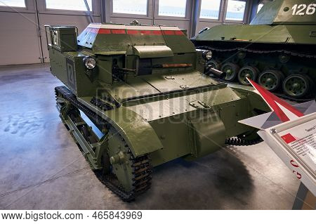 Kubinka, Moscow Region, Russia - November 13, 2022: Soviet Tankette T-27. Museum Of Tanks And Armore