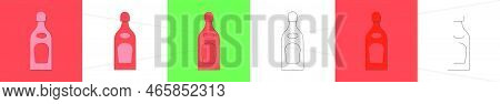 Bottle Of Liquor, Great Design For Any Purposes. Flat Style. Party Drink Concept. Color Icon Bottle.