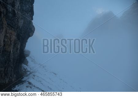 Hiking In Dolomiti Di Brenta In The Beginning Of Winter