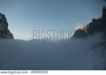 Hiking In Dolomiti Di Brenta In The Beginning Of Winter