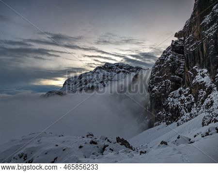 Hiking In Dolomiti Di Brenta In The Beginning Of Winter