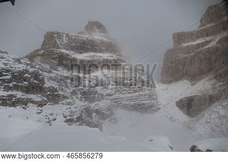 Hiking In Dolomiti Di Brenta In The Beginning Of Winter