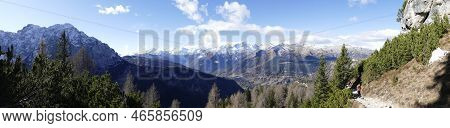 Hiking In Dolomiti Di Brenta In The Beginning Of Winter