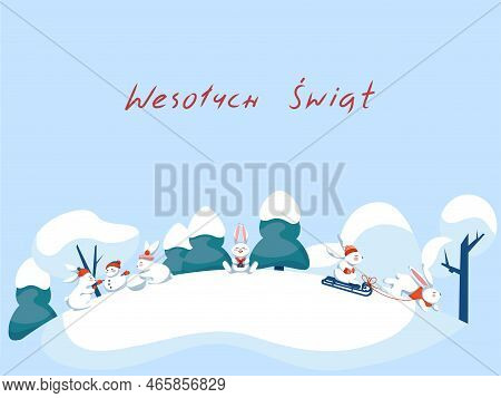 Wesolych Swiat Polish Winter Holiday Greeting Card