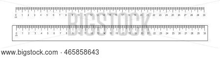 30 Centimetres Scale And Ruler Template. Math Or Geometric Tool For Distance, Height Or Length Measu