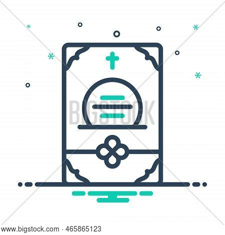 Mix Icon For Obituaries Mourning Card Burial Eulogy Necrology Rip Sympathy Tribute