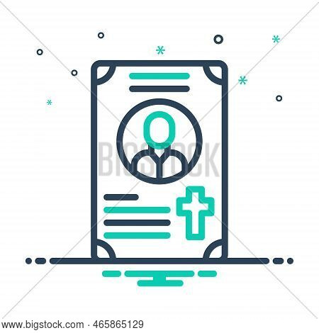 Mix Icon For Obituaries Eulogy Mourning Necrology Rip Sympathy Tribute