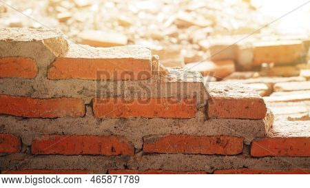 Unconventional Building Site The Masonry Was Neglected, Irresponsible, Not Progressing, Only Half Fi