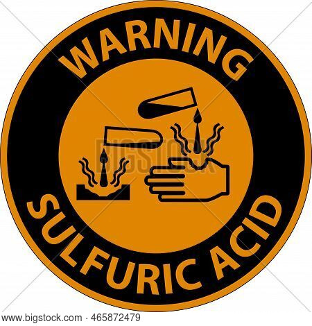 Warning Sulfuric Acid Sign On White Background