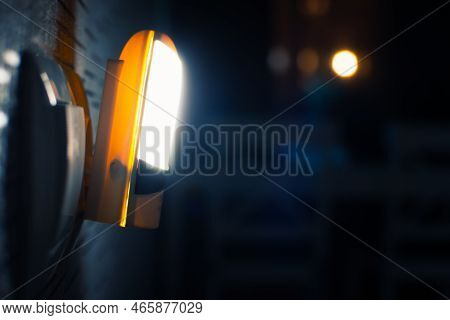 Special Device Connects Power Source And Lit Only When Its Dark At Night To See Switch For Night Wal