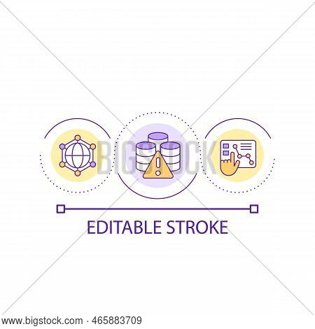 Network Connection Loop Concept Icon. Digital Storage Problem. Internet Issues. Detection Error Abst