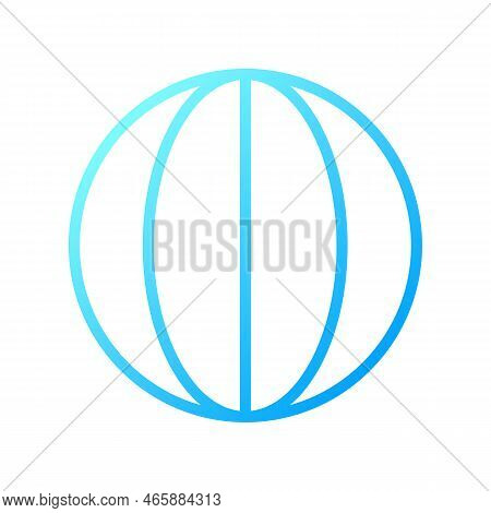 Longitude Pixel Perfect Gradient Linear Vector Icon. Spherical Globe. World Map. Planet Meridian. Ea