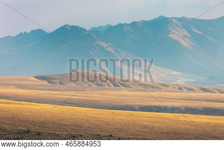 Aladaglar National Park. Cloudy Mountain Landscape. Glacial Mountains, Hills. Transmountain Trips. T