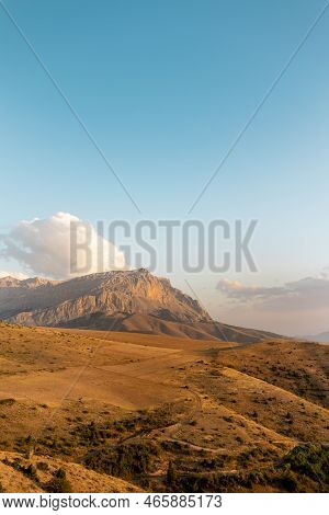 Aladaglar National Park. Cloudy Mountain Landscape. Glacial Mountains, Hills. Transmountain Trips. T