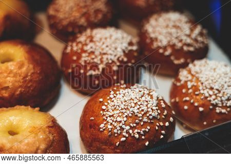 Variety Assortment Of Traditional Finnish Sweets And Pastries With Cinnamon Bun, And Cardamon Roll A