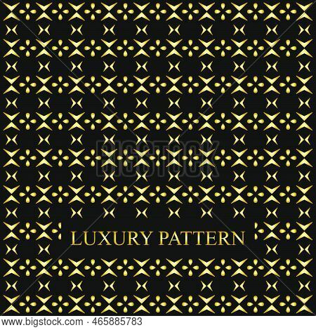 Vector Seamless Pattern In Arabian Style. Luxury Golden Abstract Graphic Background With Thin Wavy L