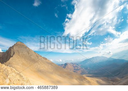 Aladaglar National Park. Cloudy Mountain Landscape. Glacial Mountains, Hills. Transmountain Trips. T