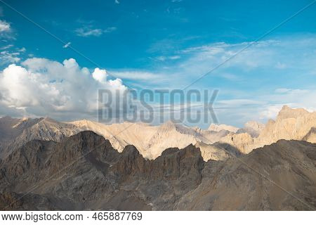 Aladaglar National Park. Cloudy Mountain Landscape. Glacial Mountains, Hills. Transmountain Trips. T