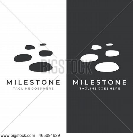 Logo Design Template Stepping Stone Or Walking Stone.
