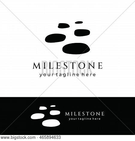 Logo Design Template Stepping Stone Or Walking Stone.