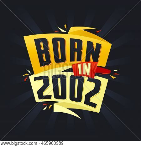 Born In 2002 Happy Birthday Tshirt For 2002 Vector Illustration