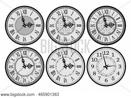 Classic Clock On A White Background In Vector Eps 8