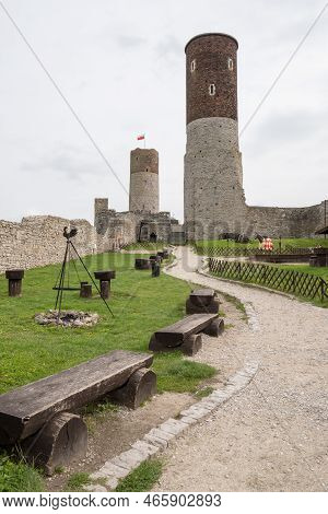 Checiny, Poland - September 14, 2022: Checiny Castle - A Royal Castle From The Turn Of The 13Th And