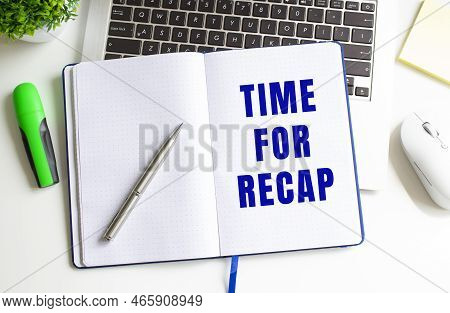 Modern White Office Desk With Laptop And Other Accessories. Creative Flat Lay Photo Of Workspace Des