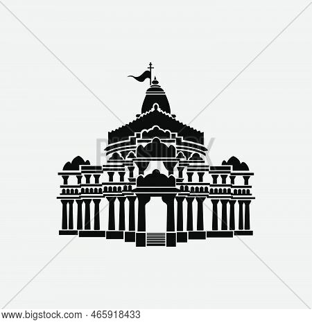 Somnath Lord Shiva Temple Vector Icon. Somnath Jyotirlinga Temple Icon.