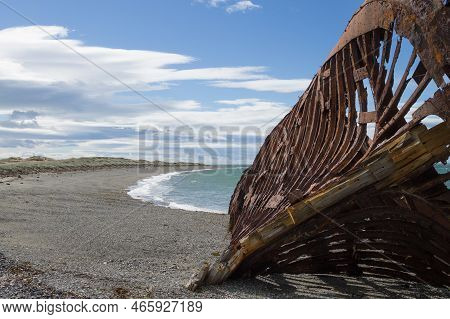 Wreckages On San Gregorio Beach, Chile Historic Site