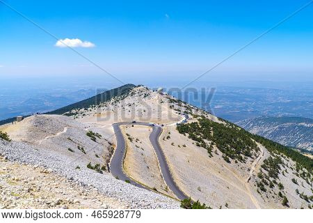 Hairpin Bend On Mont Ventoux, France. At 1,909 m (6,263 ft), It Is The Highest Mountain In The Regio