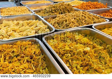 Bhujia, A Spicy Deep-fried Sev Filled With A Burst Of Flavors, Made Using Gram Flour, Moth Flour, An