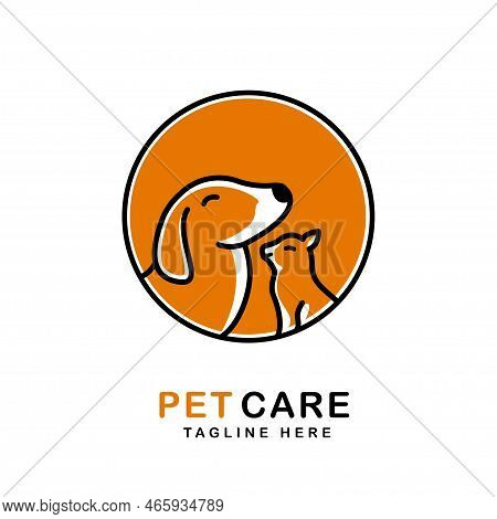 Stock Illustrations. Dog Cat Logo. Animal Pet Care Logo. Pet Store.