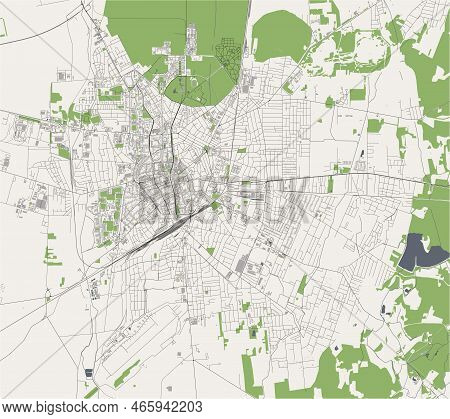 Map Of The City Of Debrecen, Hungary