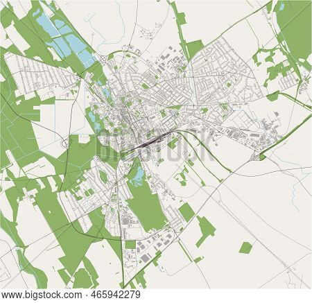 Map Of The City Of Szekesfehervar, Hungary